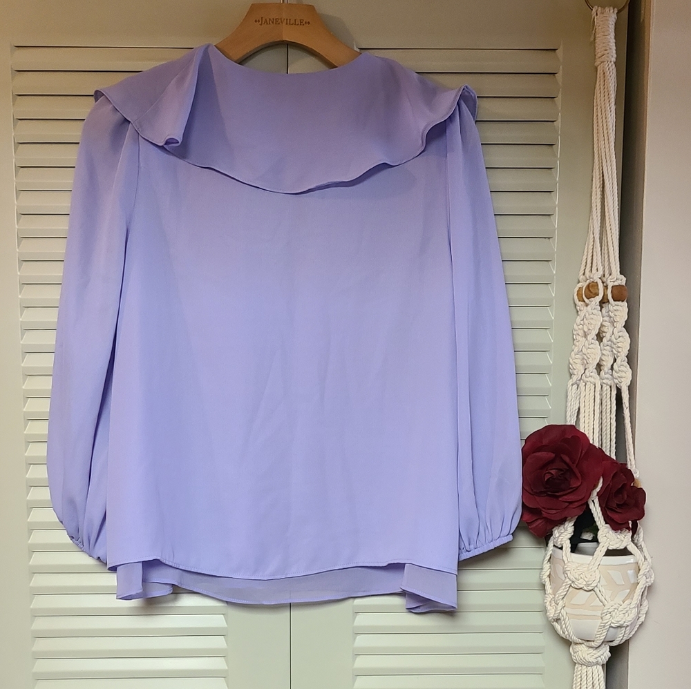 Zara Lavender Ruffle Blouse - Picture 2 of 4